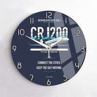 Thumbnail for Bombardier CRJ200 design on navy blue no frame wall clock
