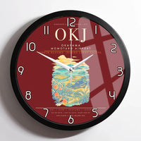Thumbnail for Okayama Momotaro Airport OKJ Wall-Clock Framed - Dark Red