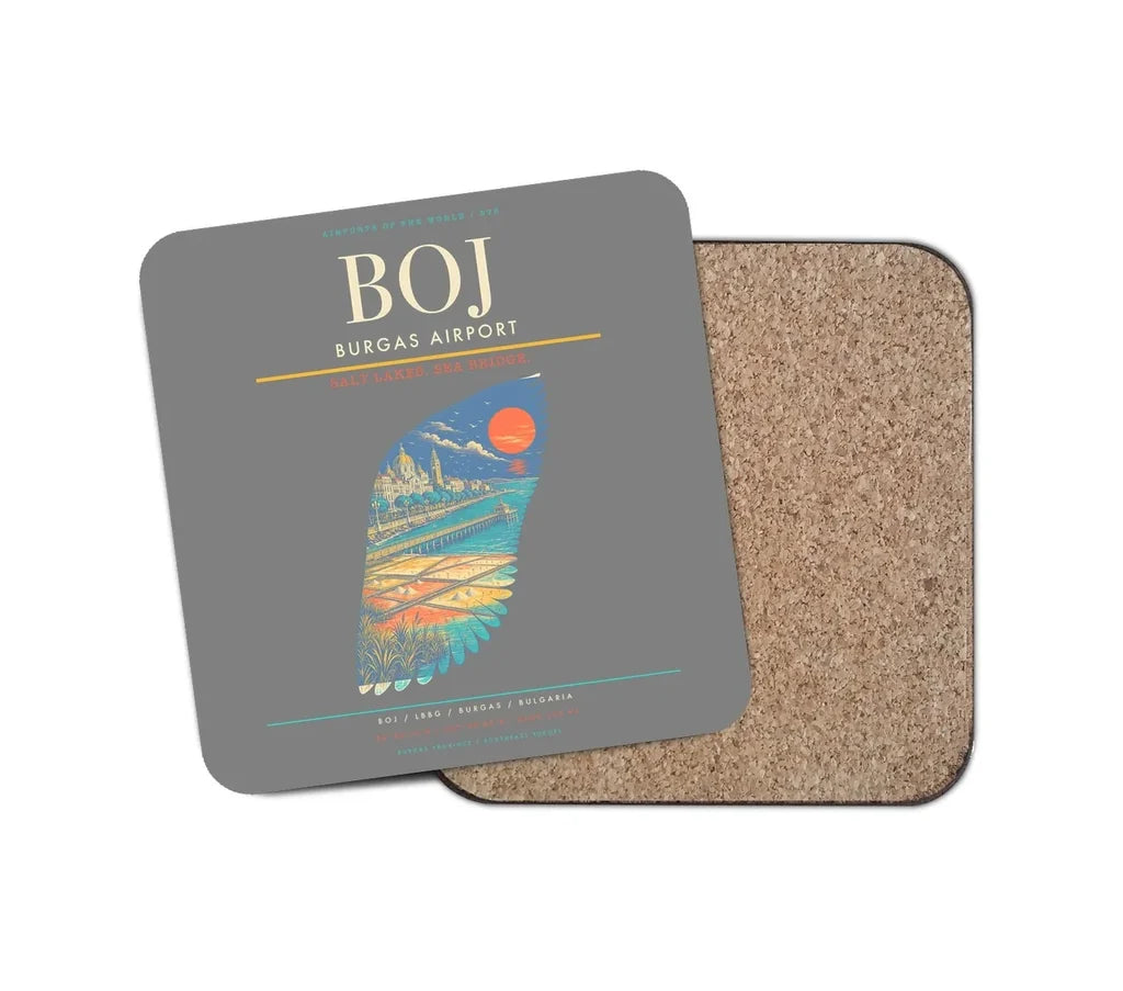 Burgas Airport BOJ Coaster 1-Piece - Gray