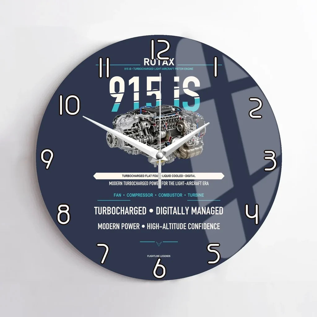 915 iS design on navy blue no frame wall clock