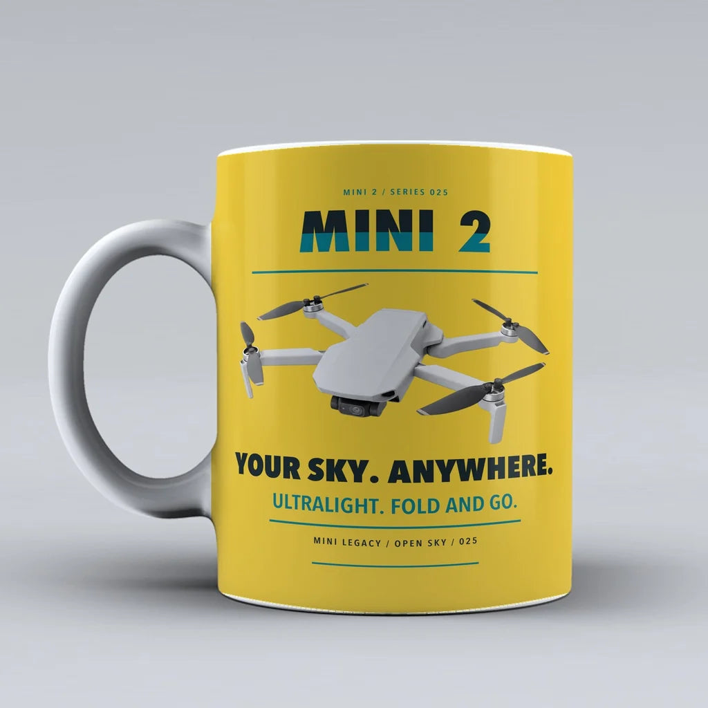 Mini 2 Mug design on yellow dji
