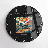 Thumbnail for VINTAGE G4151 - The Desert Mail Stop - Designed Wall Clocks design on black no-frame