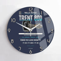 Thumbnail for TRENT 800 design on navy blue no frame wall clock