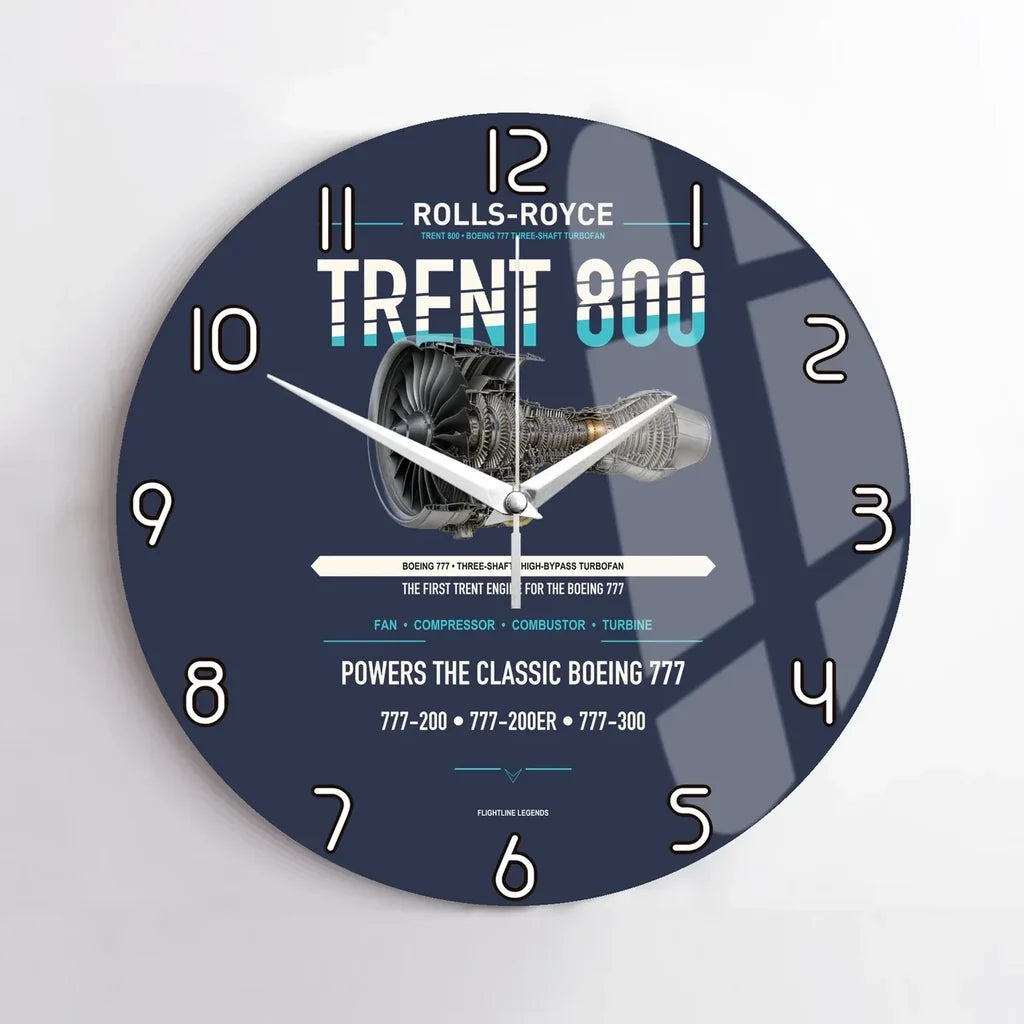 TRENT 800 design on navy blue no frame wall clock