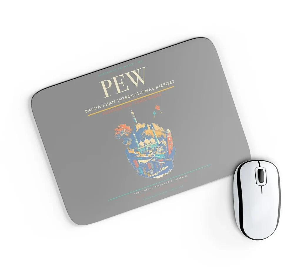 Bacha Khan International Airport PEW Mouse-Pad Rectangle - Gray