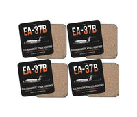 Thumbnail for EA-37B Compass Call design on black 4 pieces set coaster