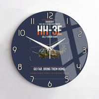 Thumbnail for Sikorsky HH-3E Jolly Green Giant design on navy blue no frame wall clock