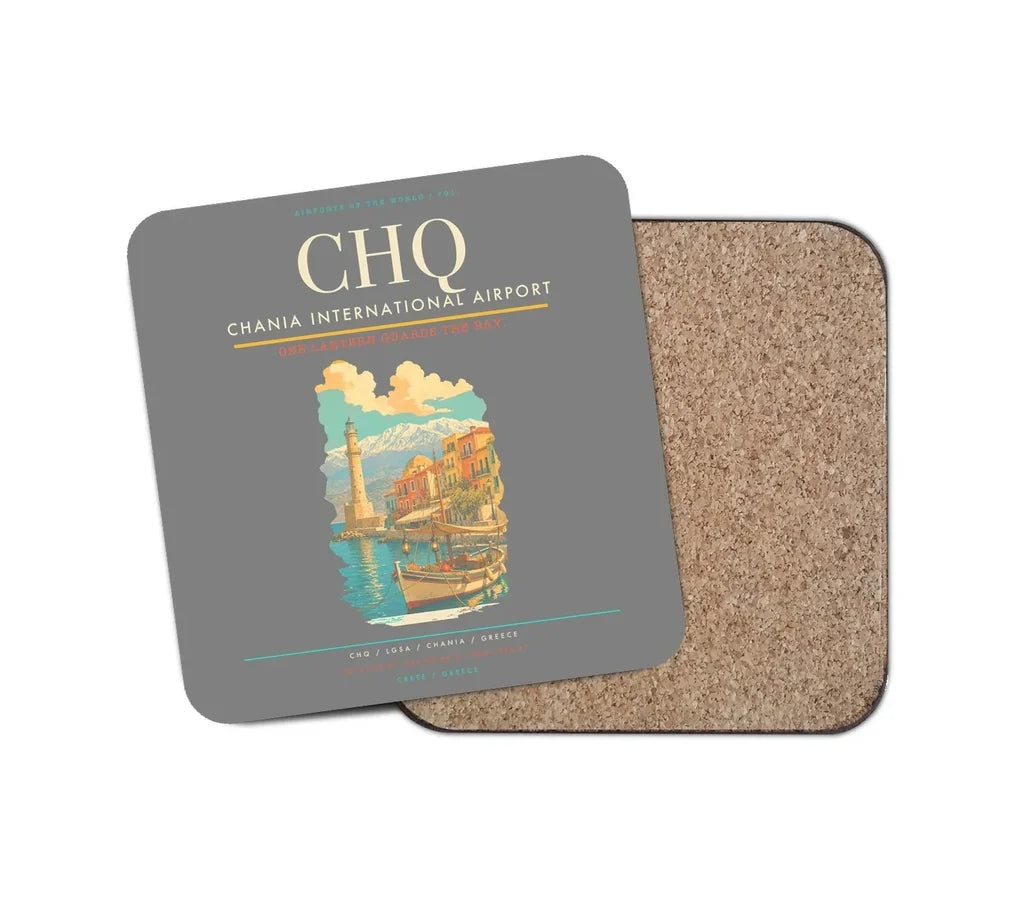 Chania International Airport CHQ Coaster 1-Piece - Gray