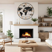 Thumbnail for Large Map Metal Minimalist Round Wall Clock - view 30