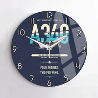 Thumbnail for Airbus A340-500 design on navy blue no frame wall clock