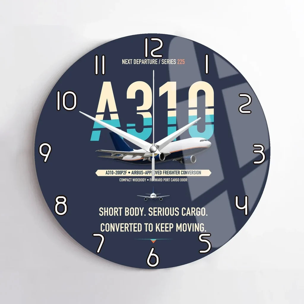 Airbus A310-200P2F design on navy blue no frame wall clock