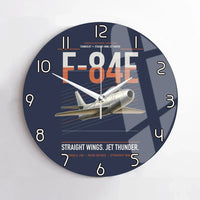 Thumbnail for F-84E Thunderjet design on navy blue no frame wall clock