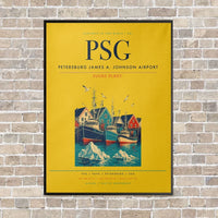 Thumbnail for Petersburg James A. Johnson Airport PSG vertical canvas print - framed - yellow background