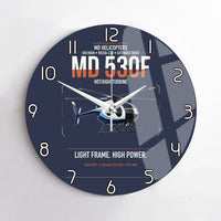 Thumbnail for MD Helicopters MD 530F design on navy blue no frame wall clock