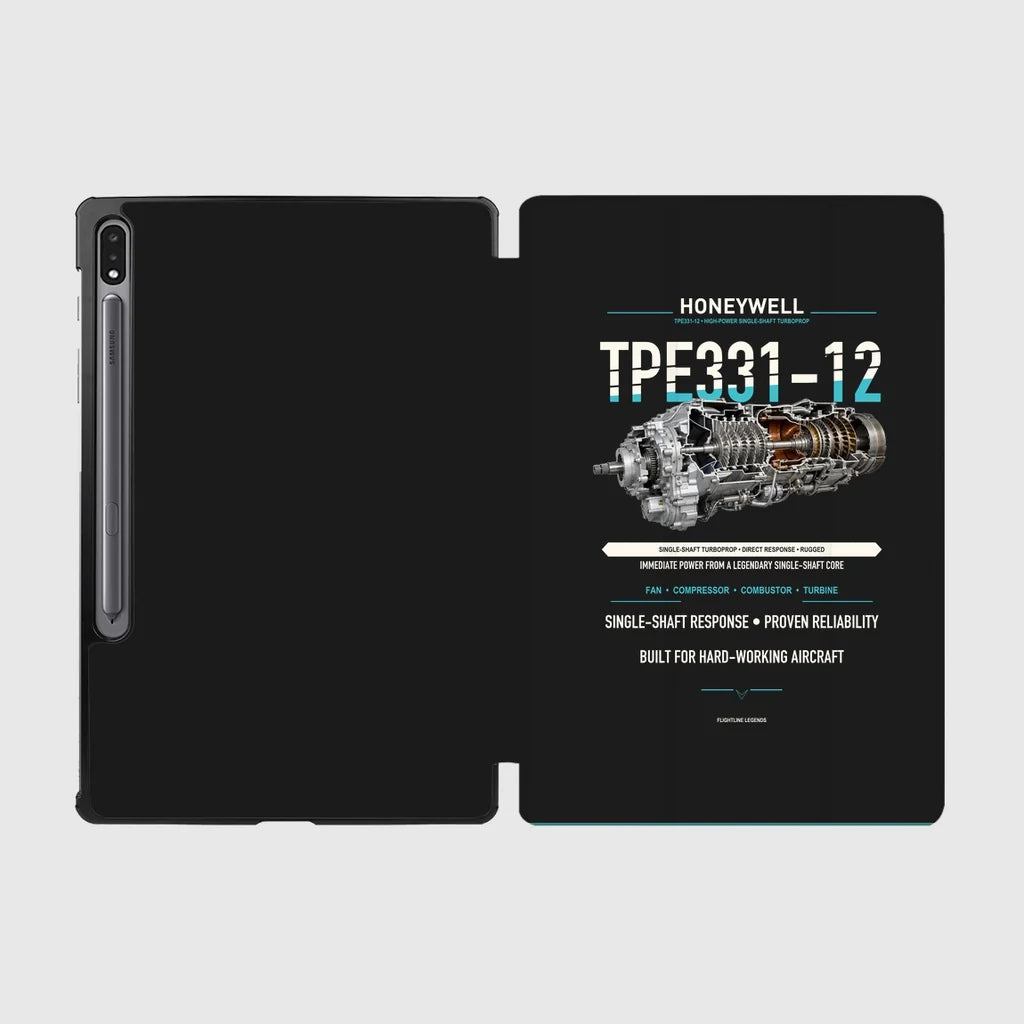 TPE331-12 design on black samsung tablet tablet case