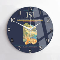 Thumbnail for Skiathos Island National Airport (JSI) design on navy blue no frame wall clock