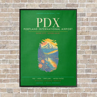 Thumbnail for Portland International Airport PDX - Canvas Framed - Green