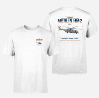 Thumbnail for Leonardo AW101 Merlin HM2 design on white t-shirt, double-side print