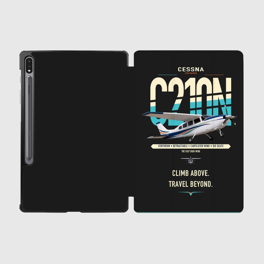 Cessna T210N Centurion design on black samsung tablet tablet case