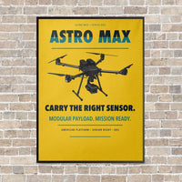 Thumbnail for Freefly Astro Max vertical canvas print - framed - yellow background