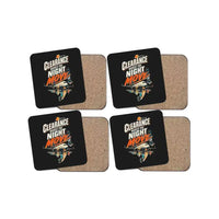 Thumbnail for Clearance Makes The Night Move design on black 4 pieces set coaster