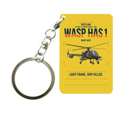 Thumbnail for Westland Wasp HAS1 design on yellow designed key chain, double-side print