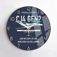 Thumbnail for Cessna Citation CJ4 Gen2 design on navy blue no frame wall clock