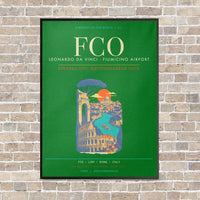 Thumbnail for Rome Leonardo da Vinci Fiumicino Airport FCO - Canvas Framed - Green