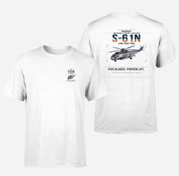 Thumbnail for Sikorsky S-61N design on white t-shirt, double-side print