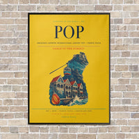 Thumbnail for Gregorio Luperón International Airport POP — Puerto Plata vertical canvas print - framed - yellow background