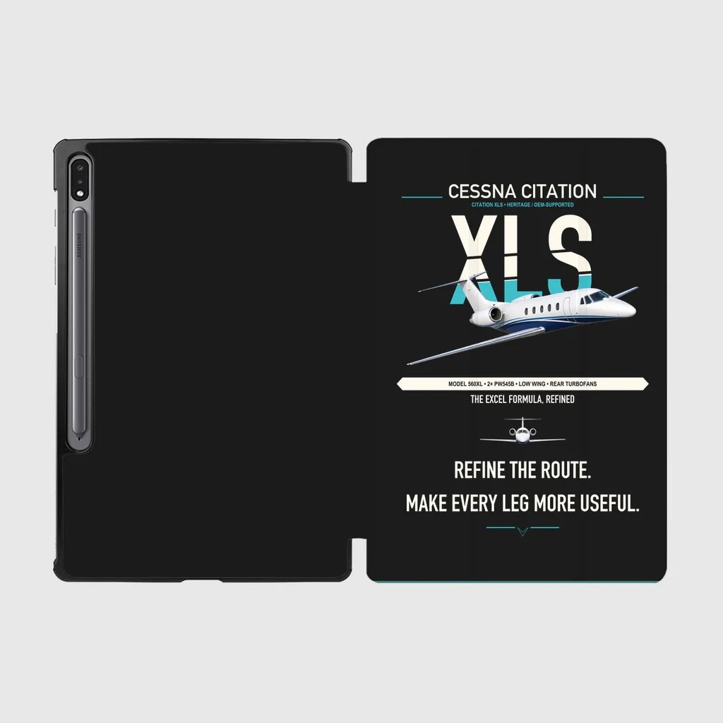 Cessna Citation XLS design on black samsung tablet tablet case