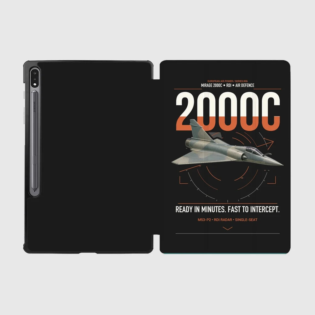 Dassault Mirage 2000C RDI design on black samsung tablet tablet case