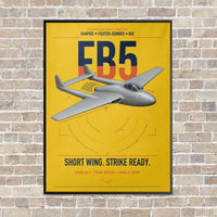 Thumbnail for de Havilland Vampire FB5 vertical canvas print - framed - yellow background