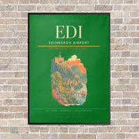 Thumbnail for Edinburgh Airport EDI - Canvas Framed - Green