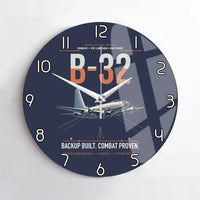 Thumbnail for B-32 Dominator design on navy blue no frame wall clock