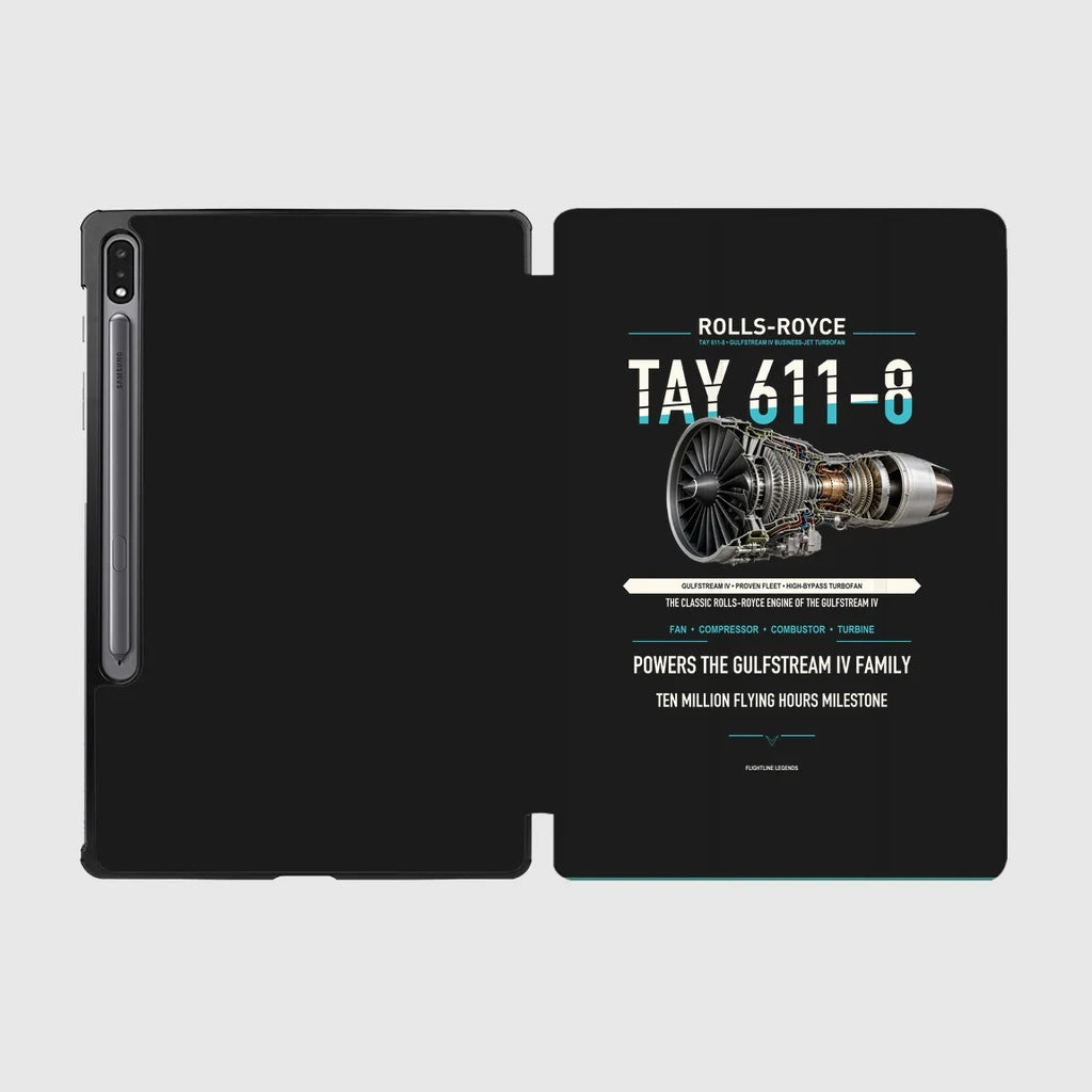 TAY 611-8 design on black samsung tablet tablet case