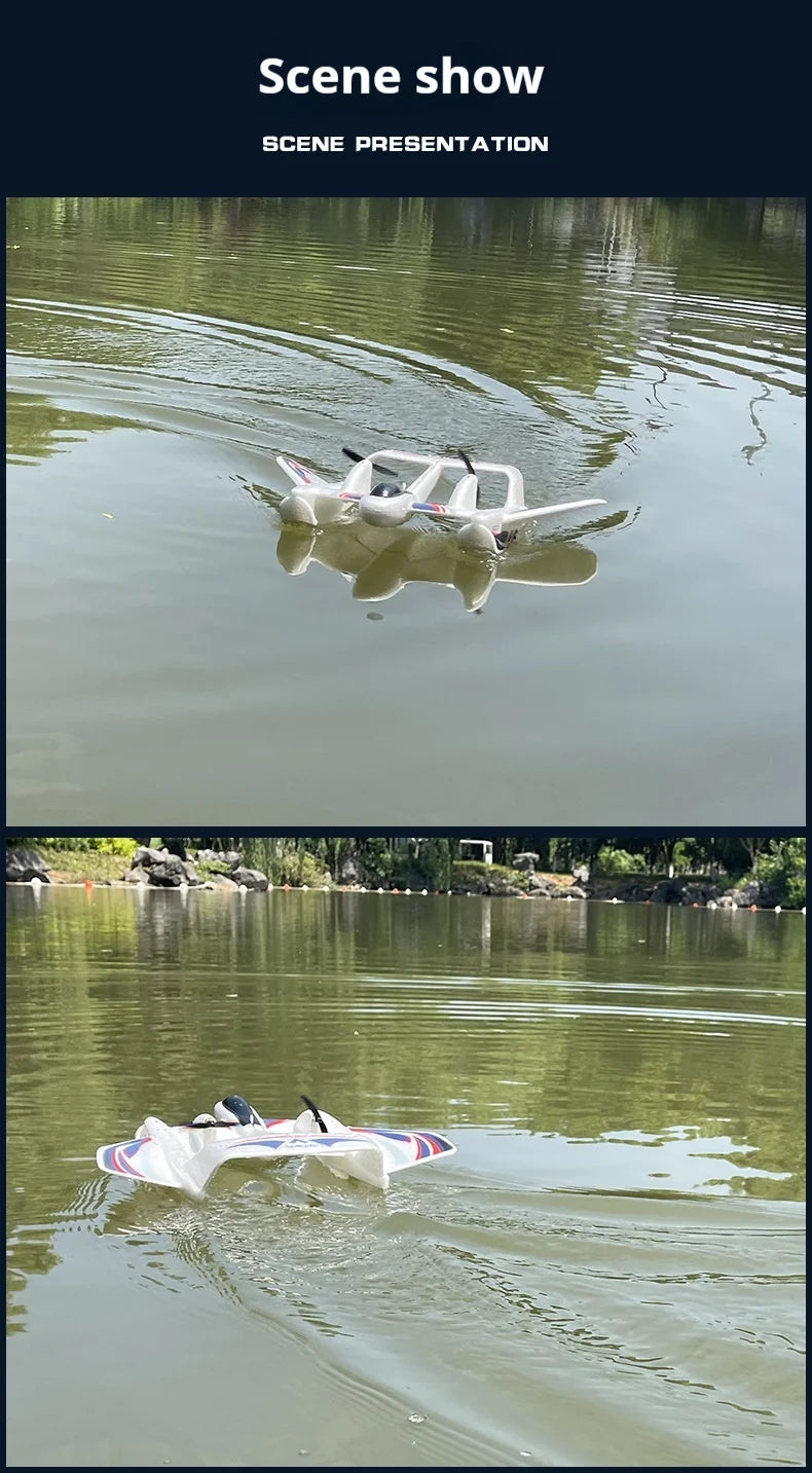 Amphibious Waterproof Gyro Stabilized EPP Foam Fixed-Wing Glider Aircraft Remote Control Plane - view 17