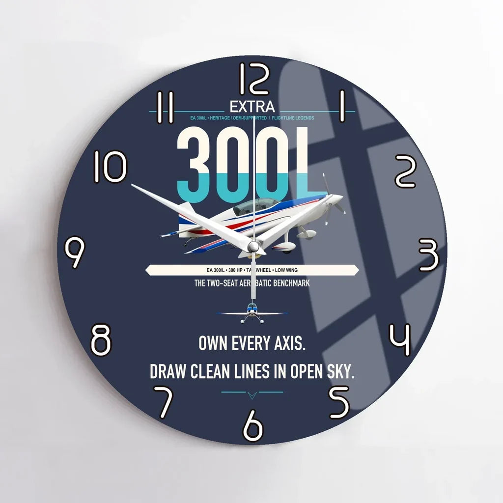 Extra 300L design on navy blue no frame wall clock