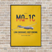 Thumbnail for MQ-1C Gray Eagle ER vertical canvas print - framed - yellow background