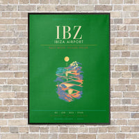 Thumbnail for Ibiza Airport IBZ - Canvas Framed - Green
