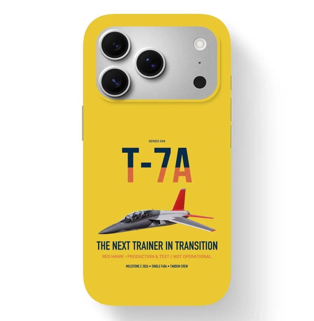 T-7A Red Hawk design on yellow magsafe iphone case, for iPhone 17 Pro