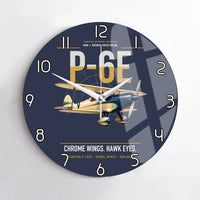 Thumbnail for Curtiss P-6E Hawk design on navy blue no frame wall clock