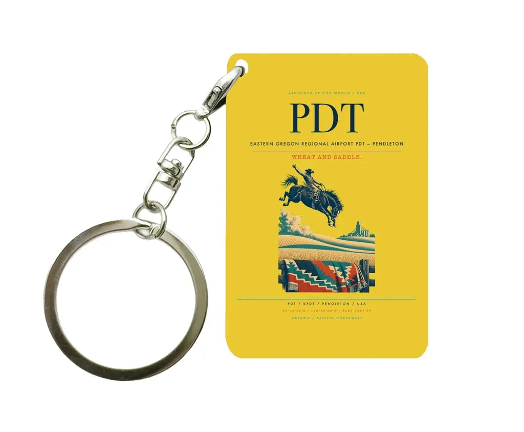 Eastern Oregon Regional Airport (PDT) design on yellow key chain