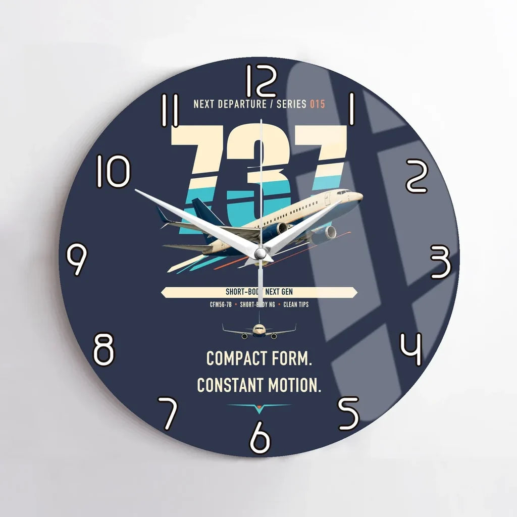 Boeing 737-700 NG design on navy blue no frame wall clock