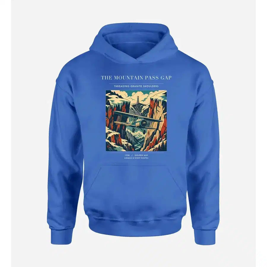 VINTAGE G4253 - The Mountain Pass Gap - Premium Hoodie design on blue premium