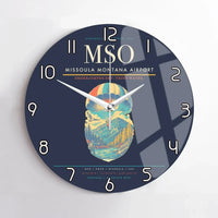 Thumbnail for Missoula Montana Airport (MSO) design on navy blue no frame wall clock