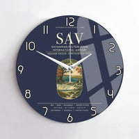 Thumbnail for Savannah-Hilton Head International Airport (SAV) design on navy blue no frame wall clock