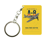 Thumbnail for Focke-Wulf Fw 190A-8 design on yellow designed key chain, double-side print