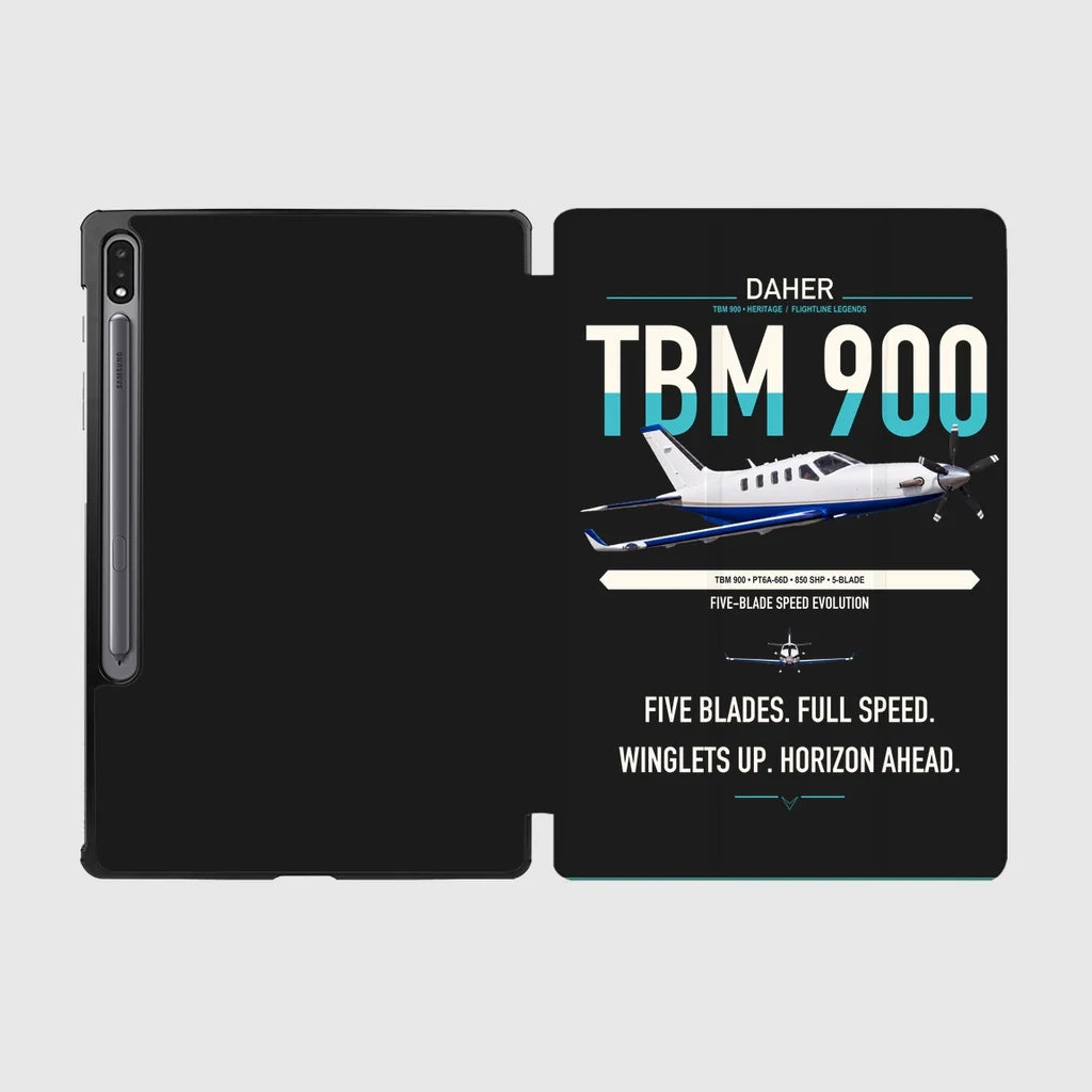 Daher TBM 900 design on black samsung tablet tablet case