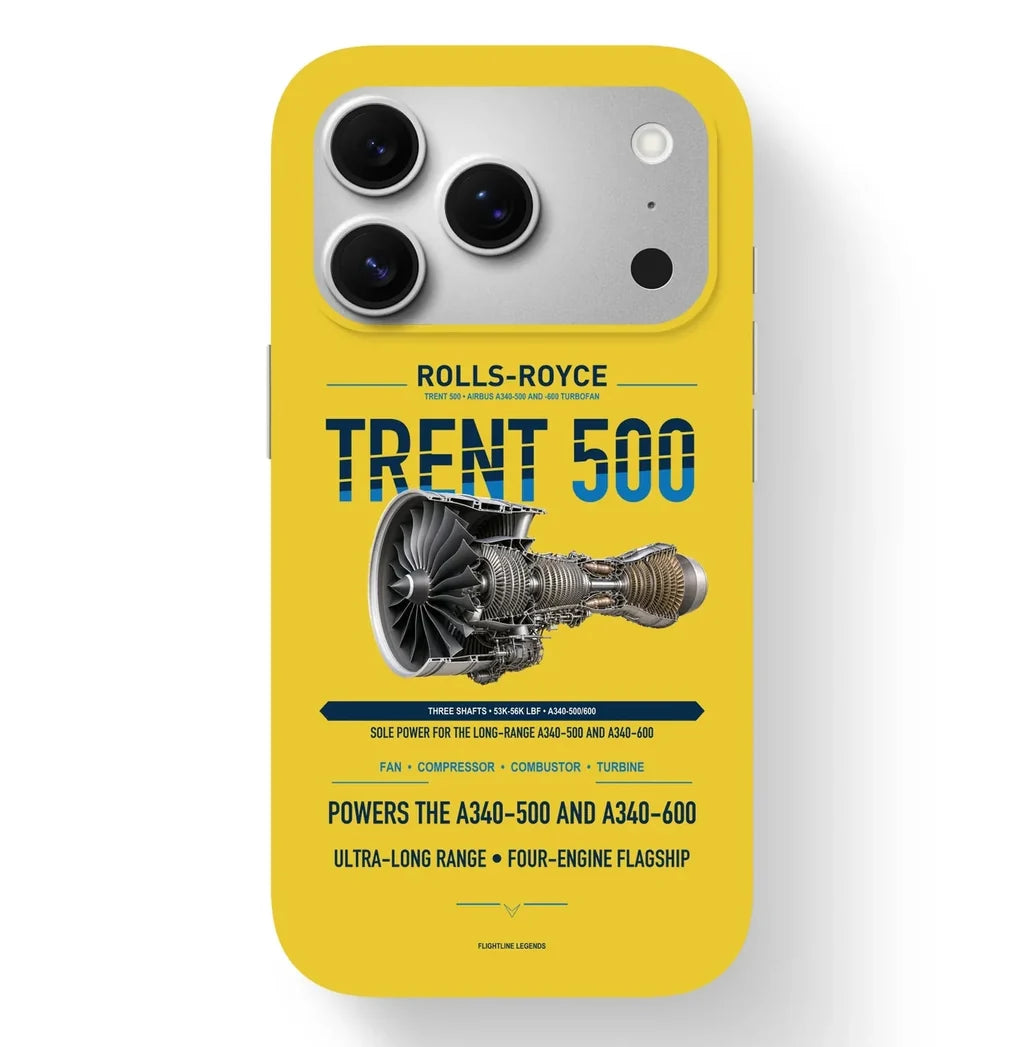 TRENT 500 Case design on yellow iphone case